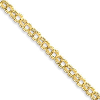 8in 6.5mm Hollow Double Link Charm Bracelet 8 Inch 14k Gold DOH23-8, MPN: DOH23-8, 883957487724
