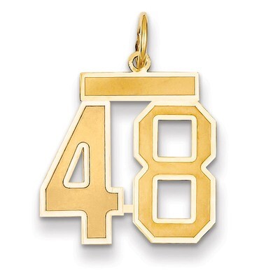 Number 48 Charm 14k Gold Medium Satin LSM48, MPN: LSM48, 883957074573