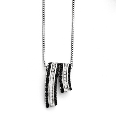 Necklace Sterling Silver &amp; Cubic Zirconia QMP1048-18, MPN: QMP1048-18,