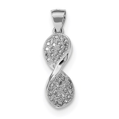 CZ Diamond Pendant Sterling Silver Rhodium-plated QP4943, MPN: QP4943,
