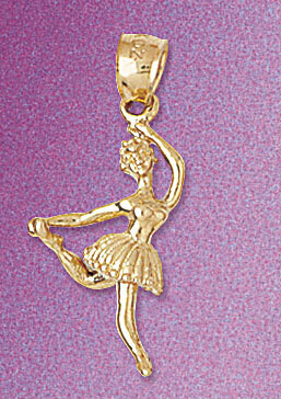 Dazzlers Jewelry Ballerina Dancer Pendant Necklace Charm Bracelet in Yellow, White or Rose Gold 620…