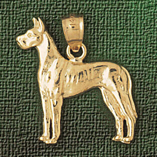 Dazzlers Jewelry Great Dane Dog Pendant Necklace Charm Bracelet in Yellow, White or Rose Gold 2148,…