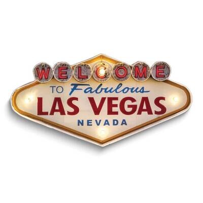 Welcome to Las Vegas Metal and LED Light Wall Sign GM24215, MPN: GM24215, 797140245162