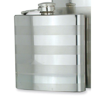 Polished and Brushed Stainless Steel 8Oz Hip Flask GL8825, MPN: GL8825, 788089075033