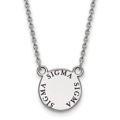 Sigma Sigma Sigma Extra Small Enameled Pendant with 18 Inch Chain Sterling Silver SS014SSS-18, MPN:…