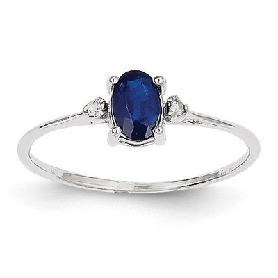 Diamond &amp; Saphire Birthstone Ring 14k White Gold XBR222, MPN: XBR222, 883957484686