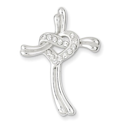 Sterling Silver Stellux Crystal Cross Pendant QP2482
