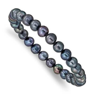6-7mm Black Stretch Bracelet Freshwater Pear QH5462, MPN: QH5462, 886774039534