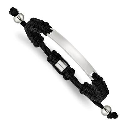 Black Nylon Adjustable Id Bracelet Stainless Steel Polished SRB2796, MPN: SRB2796, 191101860102