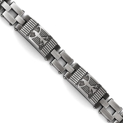 Antiqued Polished and Brushed Bracelet - Stainless Steel SRB1657-8.5 by Chisel, MPN: SRB1657-8.5, 1…