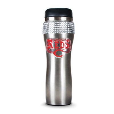 Reds Silver Jeweled 14oz Stainless Tumbler GC3970, MPN: GC3970, 89006554205
