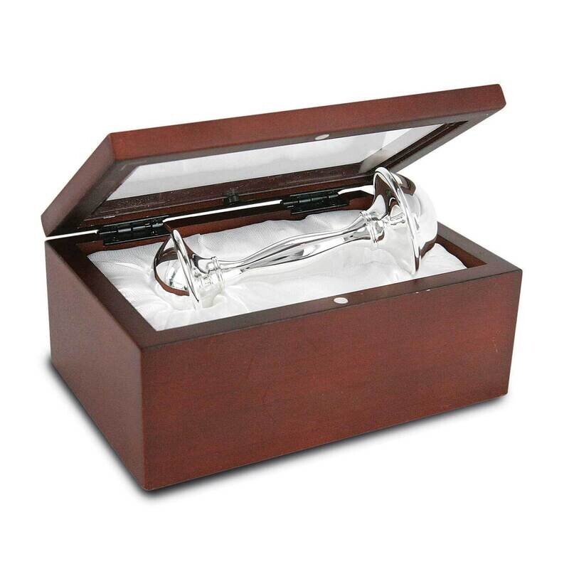 Silverplated Baby Rattle Keepsake Set GL4921 HomeBello