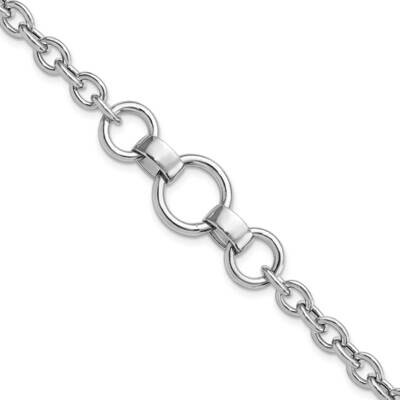 Fancy Rolo with 3 Circles Bracelet Sterling Silver Rhodium-Plated QG5973-7.75, MPN: QG5973-7.75,