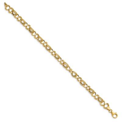 Leslie&#39;s Textured Fancy Link Bracelet 14k Gold Polished HB-LF1495-7.5, MPN: LF1495-7.5, 191101744747