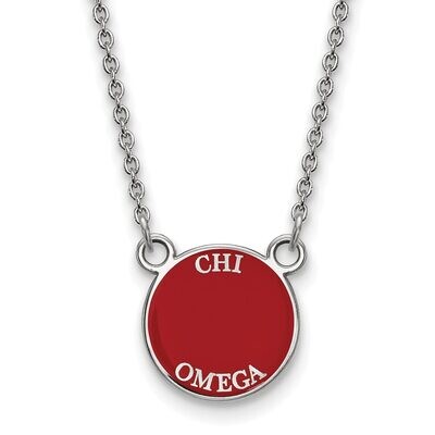 Chi Omega Extra Small Enameled Pendant with 18 Inch Chain Sterling Silver SS012CHO-18, MPN: SS012CH…