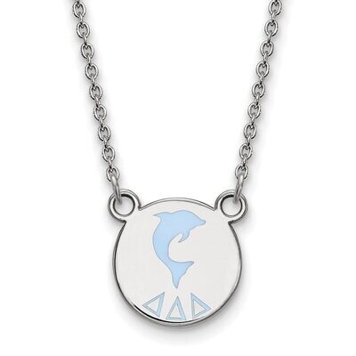 Delta Delta Delta Extra Small Enameled Pendant with 18 Inch Chain Sterling Silver SS044DDD-18, MPN:…