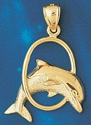 Dazzlers Jewelry Dolphin Pendant Necklace Charm Bracelet in Yellow, White or Rose Gold 494, MPN: DZ…