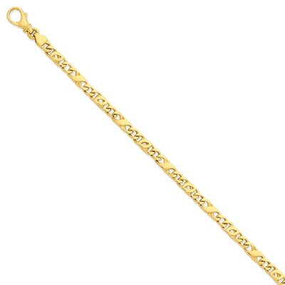 5mm Polished Fancy Link Chain 7 Inch 14k Gold LK396-7, MPN: LK396-7, 886774404226