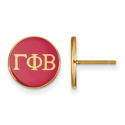 Gamma Phi Beta Enameled Post Earrings Gold-plated Silver GP031GPB, MPN: GP031GPB, 886774934273