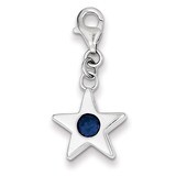 September Diamond Birthstone Star Charm Sterling Silver QC4818, MPN: QC4818, 883957217666