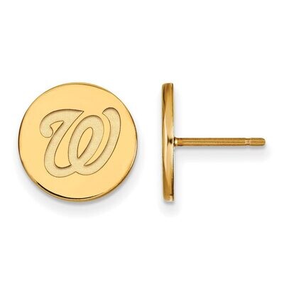 Washington Nationals Small Disc Earring Gold-plated Silver GP020NAT, MPN: GP020NAT, 886774924977