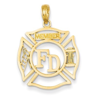 FD Member in Shield Pendant 14k Gold C3105, MPN: C3105, 637218015481