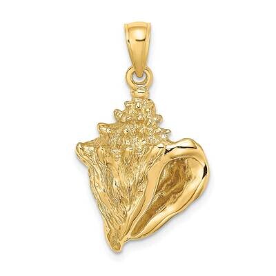Conch Shell Charm 14k Gold 2-D K8129, MPN: K8129, 637218068579