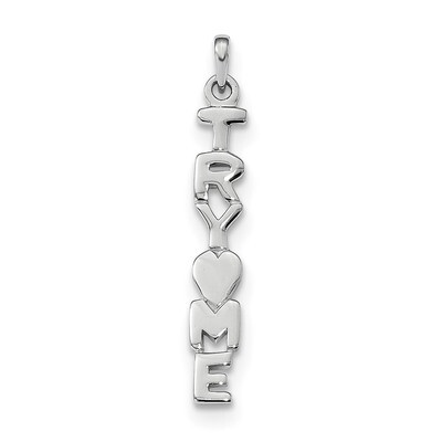 TRY ME Heart Pendant Sterling Silver Rhodium-plated Polished QC9211, MPN: QC9211,
