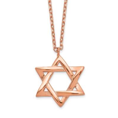 Rose-Tone Star Of David with 1 Inch Extension Necklace Sterling Silver QG5203-16.5, MPN: QG5203-16.…
