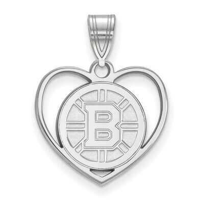 Boston Bruins Pendant in Heart Sterling Silver SS017BRI, MPN: SS017BRI, 886774764030