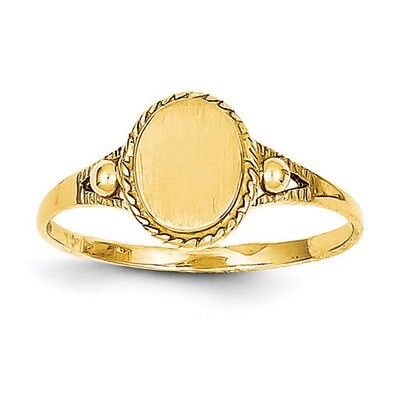 Childs Fancy Signet Ring 14k Gold R217, MPN: R217, 883957516844