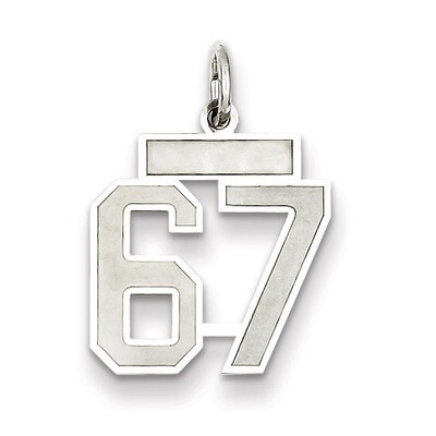 Charm Number 67 Satin Sterling Silver Small QPS67, MPN: QPS67, 191101282959
