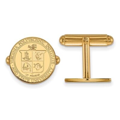 Virginia Tech Crest Cufflinks Gold-plated Silver GP065VTE, MPN: GP065VTE, 886774952451
