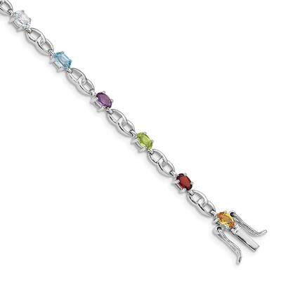 Ameth, Bl Top Citri, Perid, Garnet Bracelet Sterling Silver Rhodium Plated QG5061-7.5, MPN: QG5061-…