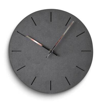 Black Concrete Finish Battery Operated Wall Clock GM25183, MPN: GM25183, 788089161194