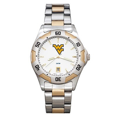 West Virginia University All-Pro Men&#39;s Two-Tone Watch with Bracelet WVU153