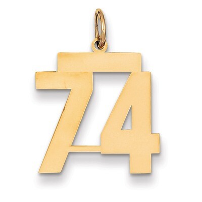 Number 74 Charm 14k Gold Medium Polished LM74, MPN: LM74, 883957135908