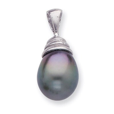 9-10mm Saltwater Cultured Tahitian Pearl Drop Pendant 14k White Gold XF426, MPN: XF426, 883957470030