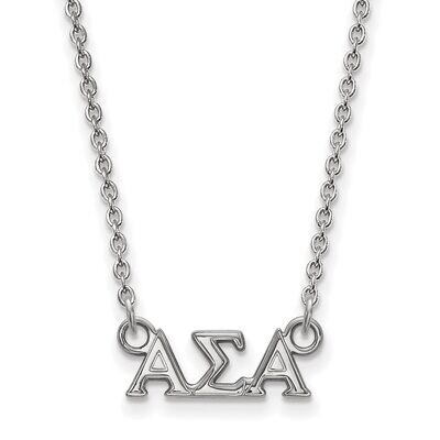 Alpha Sigma Alpha Extra Small Pendant with 18 Inch Chain Sterling Silver SS006ASI-18, MPN: SS006ASI…