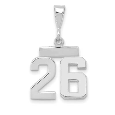Number 26 Charm 14k White Gold Polished Small WSP26, MPN: WSP26, 196904075173