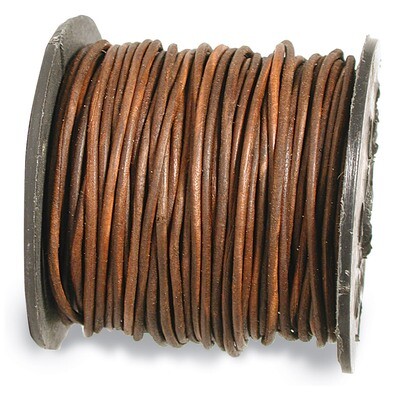 1300 1 mm. 25 Yard Distressed Brown Leather Cord CRD844/1.0-25, MPN: CRD844/1.0-25, 790524768479