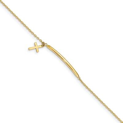 Cross with .5 Inch Extender Bracelet 14k Gold Polished  BID108-5.5, MPN: BID108-5.5, 191101902581