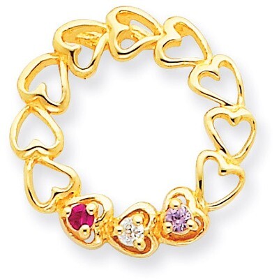 3 Birthstones Family Pendant 14k Gold XMP53/3, MPN: XMP53/3, 883957417059