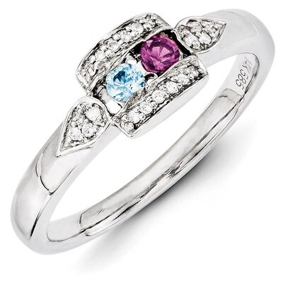 2 Birthstones Family Jewelry Diamond Semi-Set Ring 14k White Gold XMRW25/2, MPN: XMRW25/2, 88395738…
