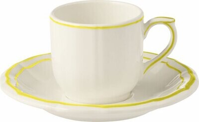 Gien Filet Citron Espresso Cups &amp; Saucers 18332PTC26, MPN: 18332PTC26, 840769064703
