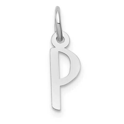 Slanted Block Initial P Charm 10k White Gold Small 10YC645P, MPN: 10YC645P,