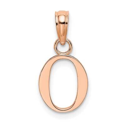 O Block Initial Charm 14k Rose Gold Polished K6423RO, MPN: K6423RO, 637218161522
