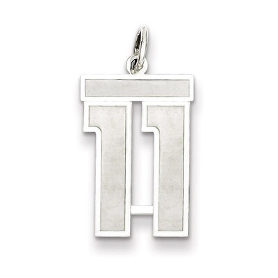 Pendant Number 11 Satin Sterling Silver Medium QPM11, MPN: QPM11, 883957126357
