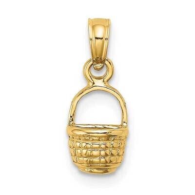 Flat Back Mini Basket Charm 14k Gold 2-D K7947, MPN: K7947, 637218048137
