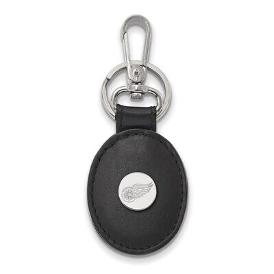 Detroit Red Wings Black Leather Oval Key Chain Sterling Silver SS013RWI-K1, MPN: SS013RWI-K1, 88677…